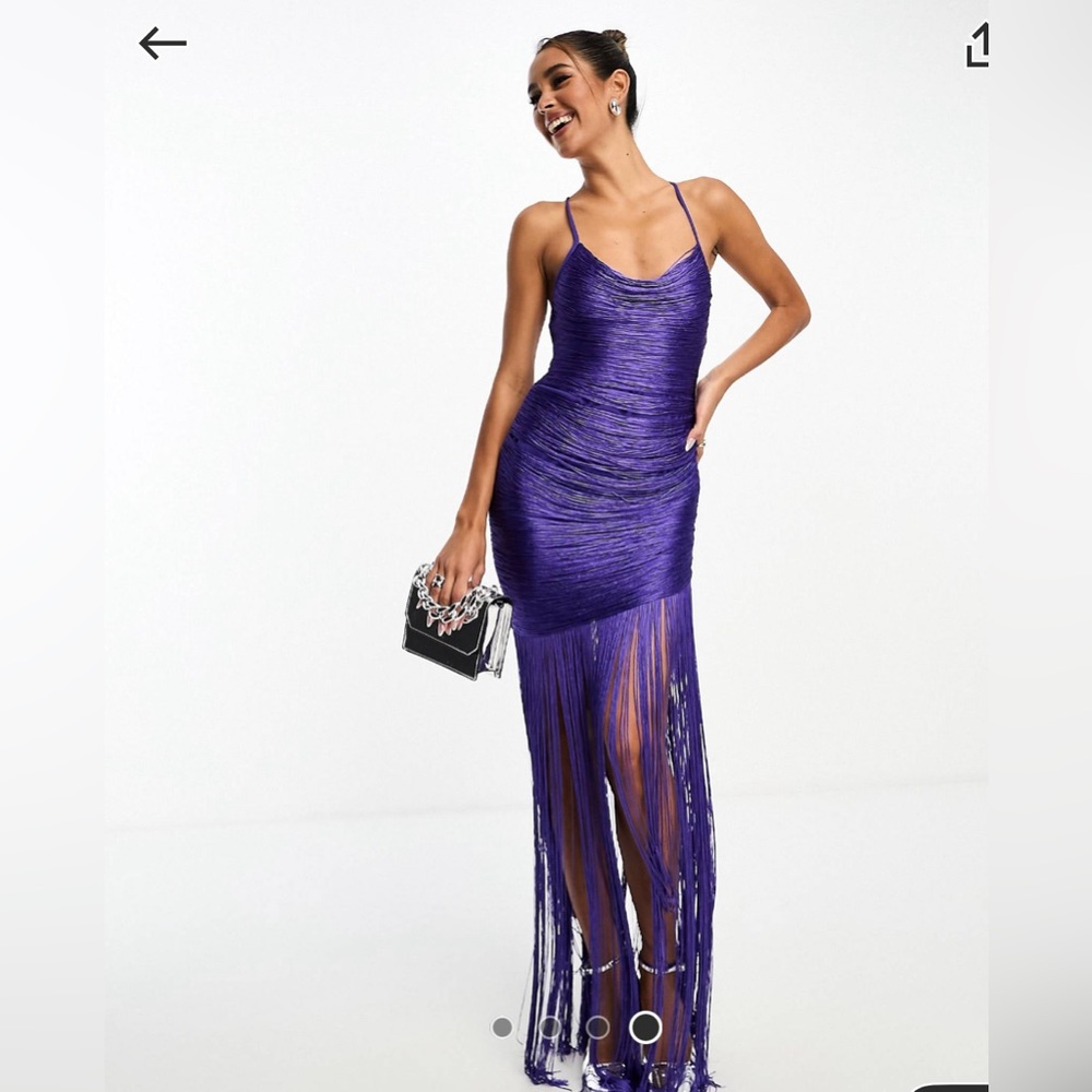 ASOS Design, fringe maxi dress, size 0.